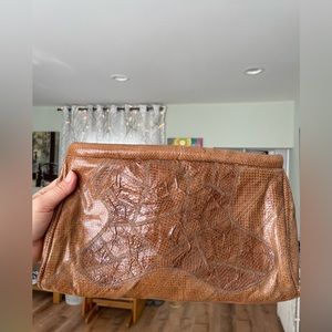 Genuine Snakeskin Vintage 80s Patchwork Cross Body Bag Real Exotic Leather